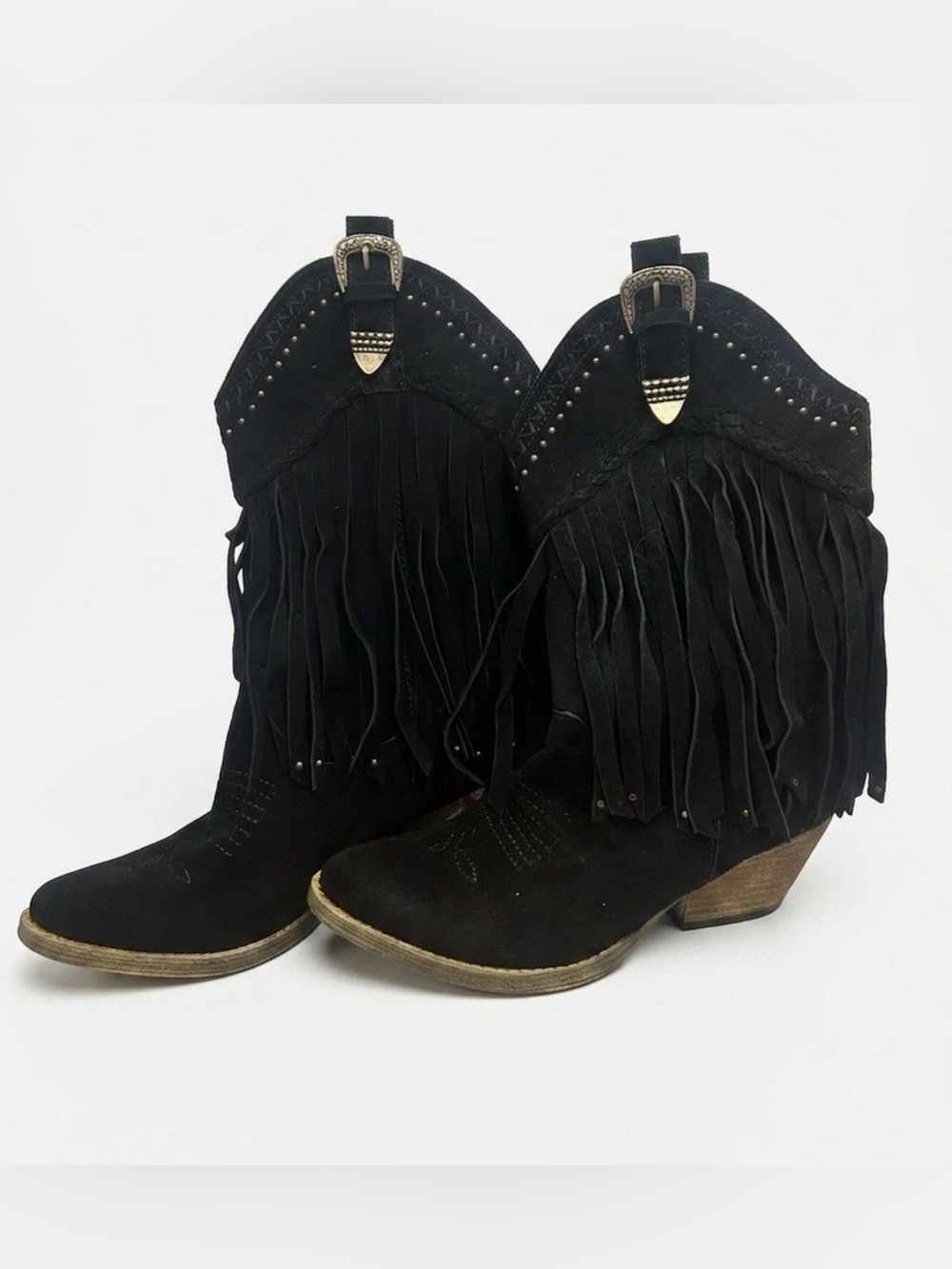 Very Volatile Los Angeles Womens Boots Fringe Western Cowboy Style Leather 6.5